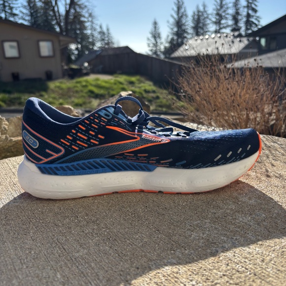 Brooks Glycerin GTS 20 Men's Size 11.5 D Shoe Blue Orange Running 1103831D-444 - Picture 2 of 10